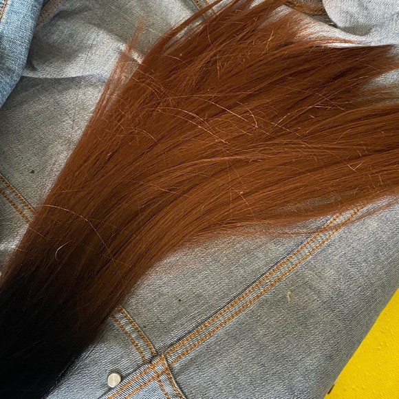 6 piece Ombré. Super fine  20” layered Synthetic weave with Middle part. Piece - Picture 3 of 7